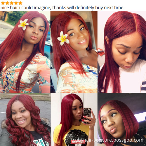 13X6 13X4 Color 99J Red Burgundy 180% Virgin Wig Black Burgundy HD Transparent Lace Front Wig Brown Blonde Ombre Human Hair Wig